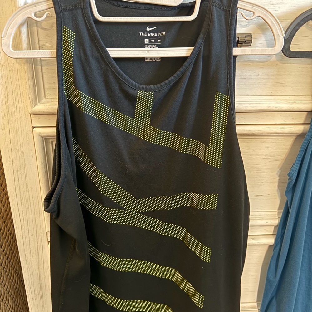 Nike Black Tank Top with Neon Green Accents